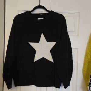 POPSUGAR Black Sweater with White Star